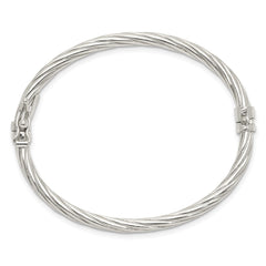 Sterling Silver Polished & Twisted 3mm Hinged Baby Bangle