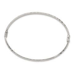 Sterling Silver D/C 4mm Bangle and 3mm Hoop Earring Set - 2