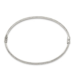 Sterling Silver D/C 4mm Bangle and 3mm Hoop Earring Set - 3