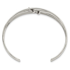 Sterling Silver Polished 4 Band Knots Cuff Bangle