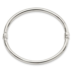Sterling Silver Polished Hinged Bangle - 3