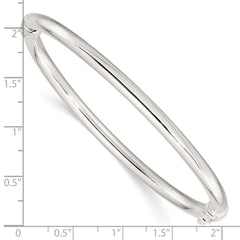 Sterling Silver Polished Hinged Bangle - 3