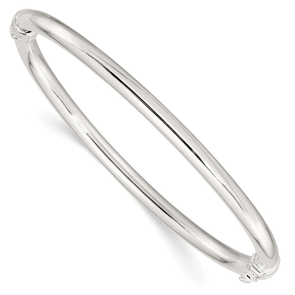 Sterling Silver Polished Hinged Bangle - 3