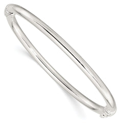 Sterling Silver Polished Hinged Bangle - 3