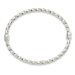 Sterling Silver Polished Twisted Hinged Bangle - 2