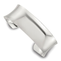 Sterling Silver Polished 20mm Concave Cuff Bangle