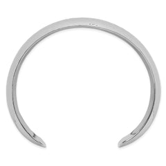 Sterling Silver Polished 20mm Domed Hammered Cuff Bangle