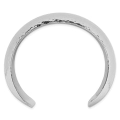 Sterling Silver Polished 40mm Domed Hammered Cuff Bangle