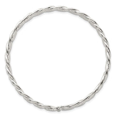 Sterling Silver Polished Twisted and Woven Flexible Bangle