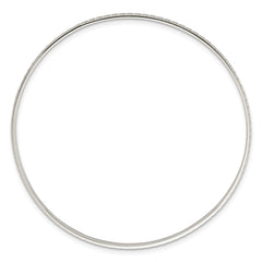 Sterling Silver Polished and Textured 2.50mm Greek Key Slip-on Bangle Bracelet