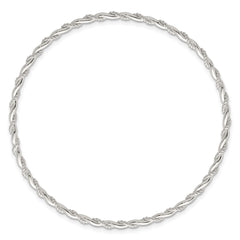 Sterling Silver Polished and Twisted 2.5mm Slip-on Bangle Bracelet