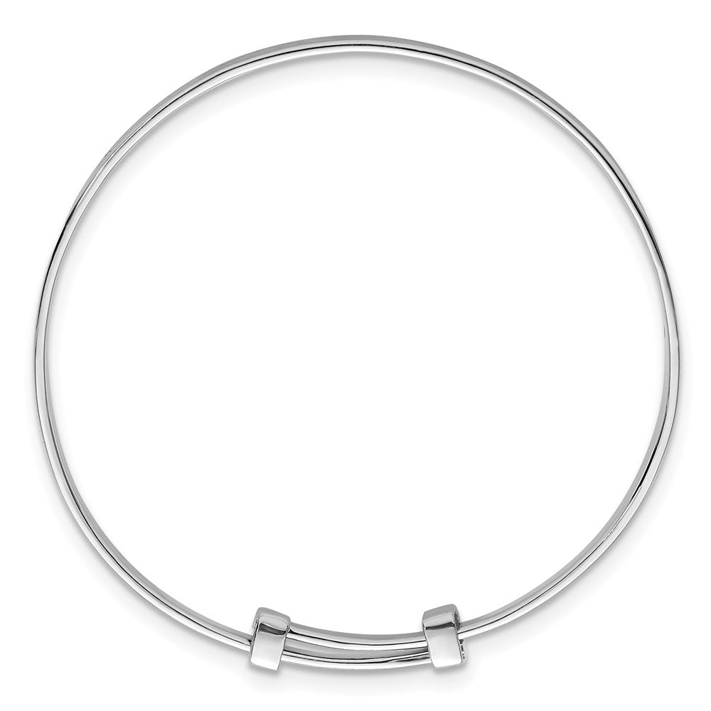 Sterling Silver Rhodium-plated Polished Etched Floral Pattern Childrens Expandable Bangle