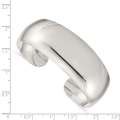 Sterling Silver Solid Polished Plain Cuff Bangle Bracelet