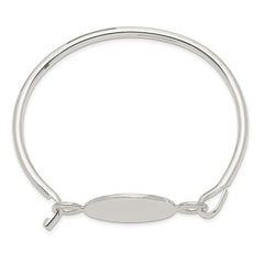 Sterling Silver Bangle w/Round ID Plate Bracelet