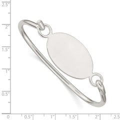 Sterling Silver w/Oval ID Plate Bangle Bracelet