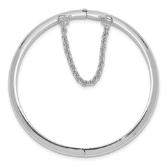 Sterling Silver RH-plated Polished 4mm w/ Safety Hinged Children's Bangle - 4