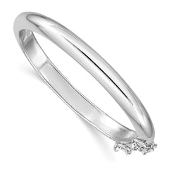 Sterling Silver RH-plated Polished 5mm w/ Safety Hinged Children's Bangle - 2