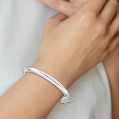Sterling Silver RH-plated Polished 5mm w/ Safety Hinged Children's Bangle - 3