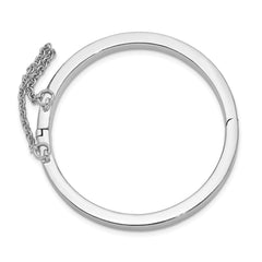 Sterling Silver RH-plated Polished 4mm w/ Safety Hinged Children's Bangle - 2