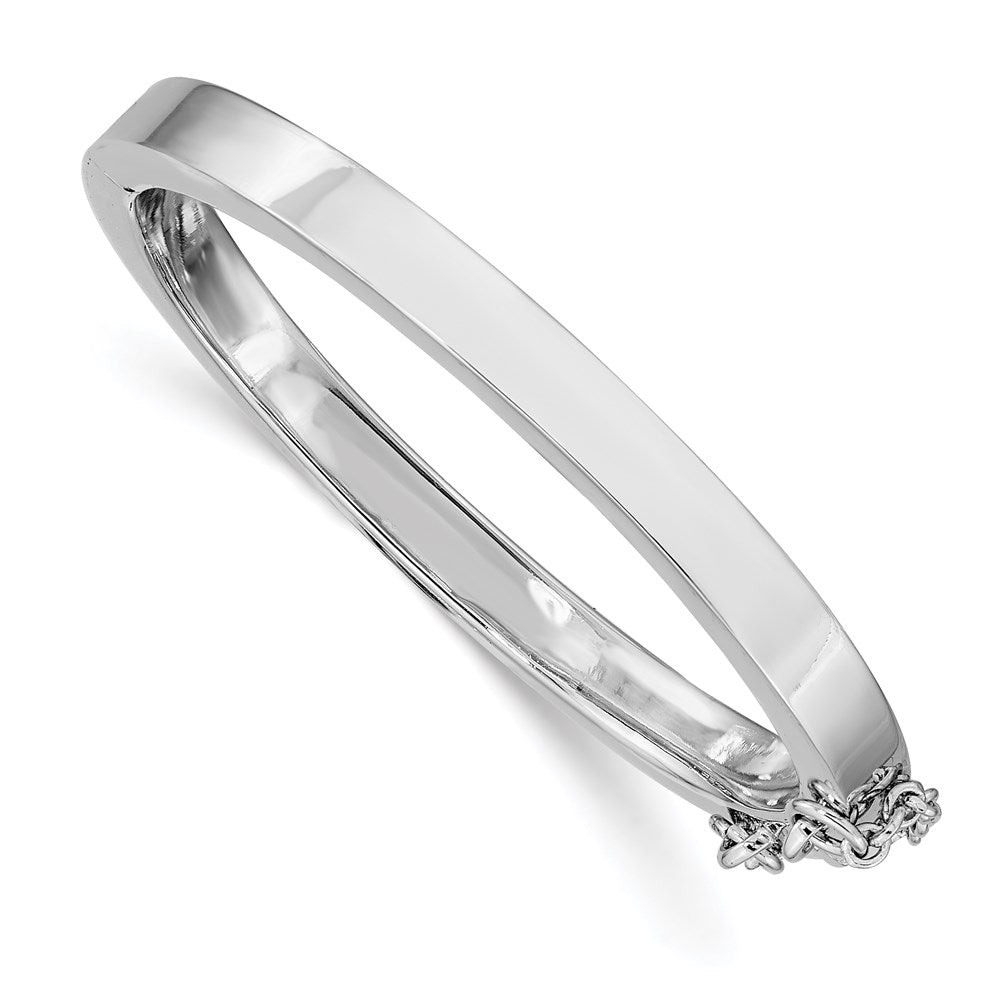 Sterling Silver RH-plated Polished 4mm w/ Safety Hinged Children's Bangle - 2