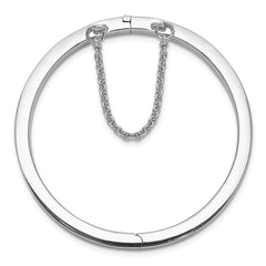 Sterling Silver RH-plated Polished 4mm w/ Safety Hinged Children's Bangle - 6