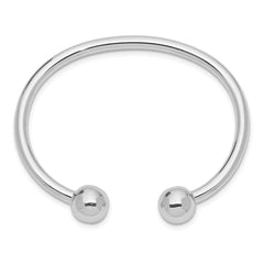 Sterling Silver Rhodium-plated Polished 3mm Children's Cuff Bangle - 2