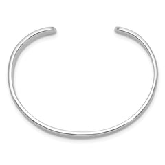 Sterling Silver Rhodium-plated Polished 6mm Children's Cuff Bangle - 2