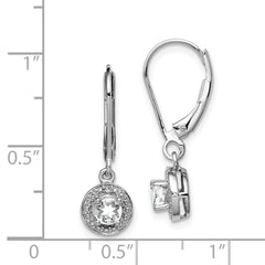 Sterling Silver Rhodium-plated Diam. & White Topaz Earrings - 2