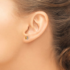 Sterling Silver Rhodium-plated 5x3mm Oval Citrine Post Earrings