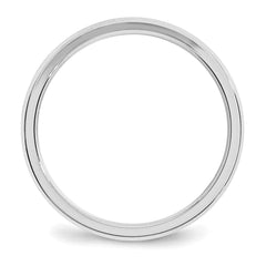 SS Rhodium-plated 3mm Bevel Edge Size 7.5 Band