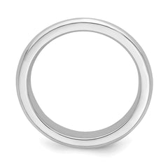 SS Rhodium-plated 4mm Bevel Edge Size 12.5 Band