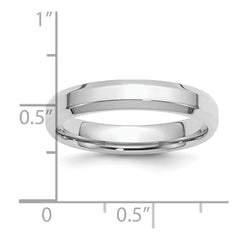 SS Rhodium-plated 4mm Bevel Edge Size 13.5 Band