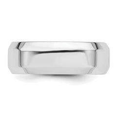 SS Rhodium-plated 7mm Bevel Edge Size 4.5 Band
