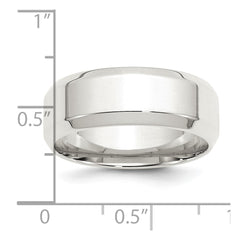 Sterling Silver 8mm Beveled Edge Size 4.5 Band