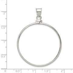 Wideband Distinguished Coin Jewelry Sterling Silver Polished 38.2 x 2.8mm Screw Top Coin Bezel Pendant