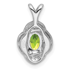 Sterling Silver Rhodium-plated Diam. & Peridot Pendant - 2
