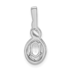 Sterling Silver Rhodium-plated White Topaz & Diam. Pendant - 2