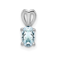 Sterling Silver Rhodium-plated Aquamarine Pendant