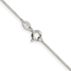 Sterling Silver Rhodium-plated .8mm 8 Sided Diamond-cut Box Chain - 7