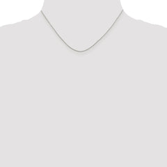 Sterling Silver Rhodium-plated .8mm 8 Sided Diamond-cut Box Chain - 7