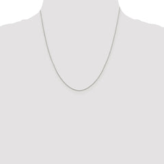 Sterling Silver Rhodium-plated .8mm 8 Sided Diamond-cut Box Chain - 4