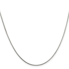 Sterling Silver Rhodium-plated 1mm 8 Sided Diamond-cut Box Chain - 4
