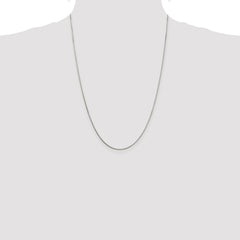 Sterling Silver Rhodium-plated 1mm 8 Sided Diamond-cut Box Chain - 7