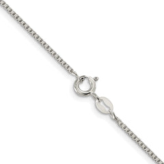 Sterling Silver Rhodium-plated 1.25mm 8 Sided Diamond-cut Box Chain - 7