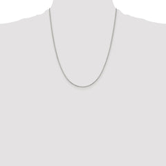 Sterling Silver Rhodium-plated 1.25mm 8 Sided Diamond-cut Box Chain - 7