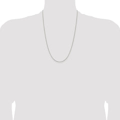 Sterling Silver Rhodium-plated 1.25mm 8 Sided Diamond-cut Box Chain