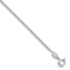 Sterling Silver Rhodium-plated 1.25mm 8 Sided Diamond-cut Box Chain - 7