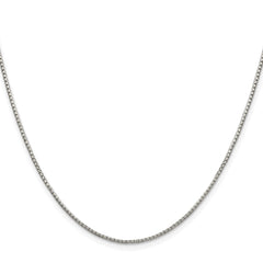 Sterling Silver Rhodium-plated 1.35mm 8 Sided Diamond-cut Box Chain - 7
