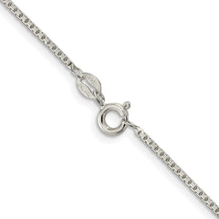 Sterling Silver Rhodium-plated 1.35mm 8 Sided Diamond-cut Box Chain