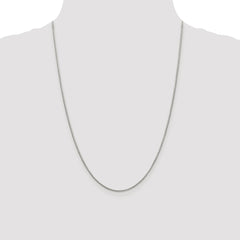 Sterling Silver Rhodium-plated 1.35mm 8 Sided Diamond-cut Box Chain - 7